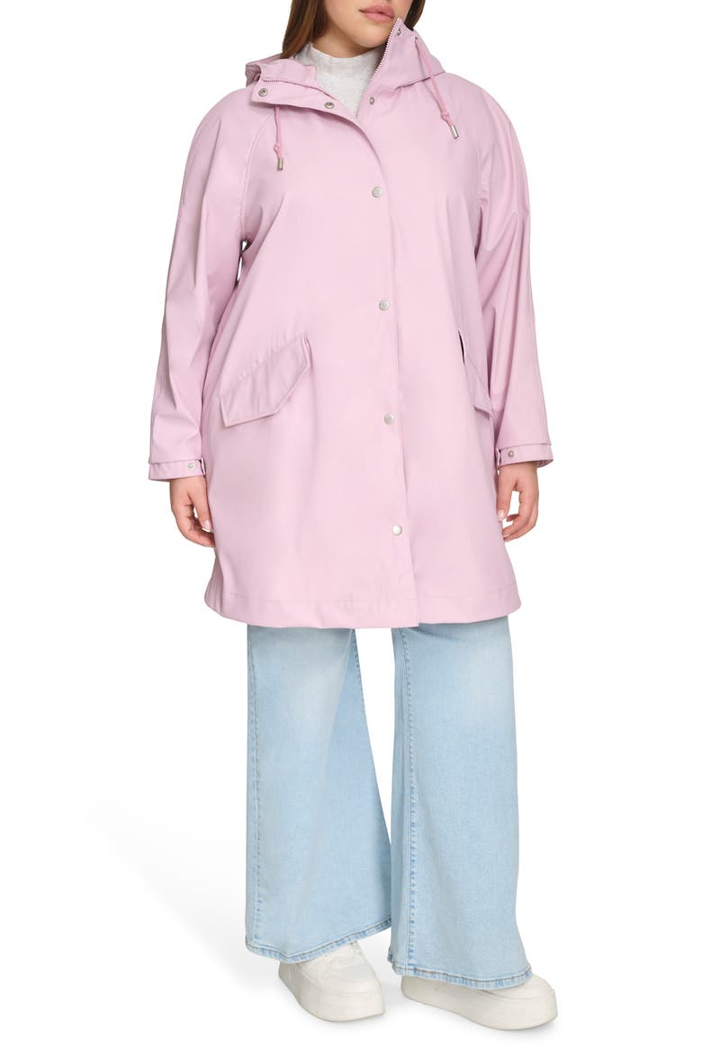 Water Resistant Hooded Raincoat, Main, color, BLUSH