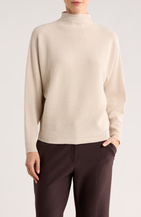 Funnel Neck Dolman Sleeve Sweater