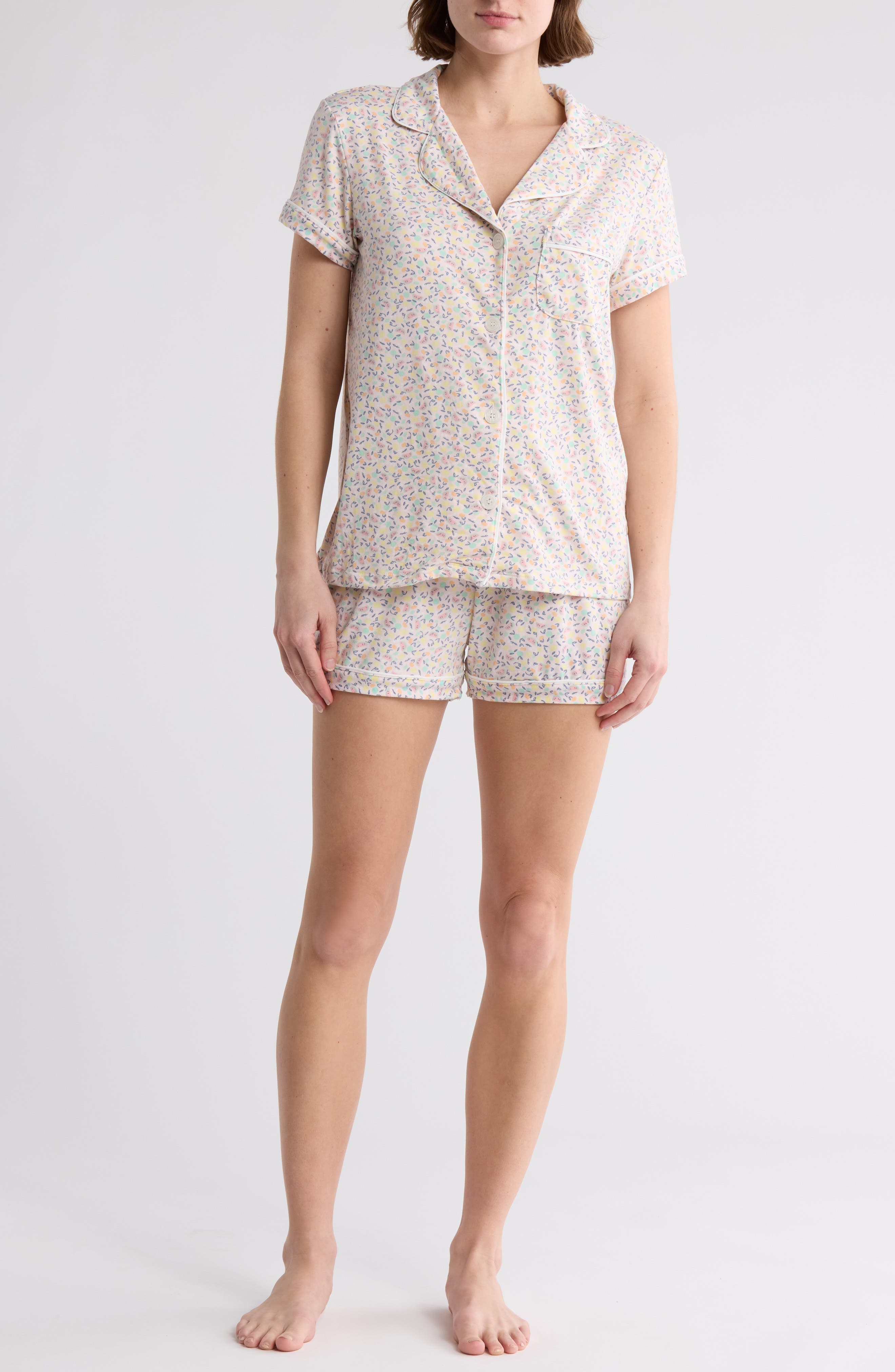 Tart Dixie Short Sleeve Button-Up Shirt & Shorts Pajamas