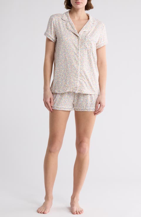 Dixie Short Sleeve Button-Up Shirt & Shorts Pajamas