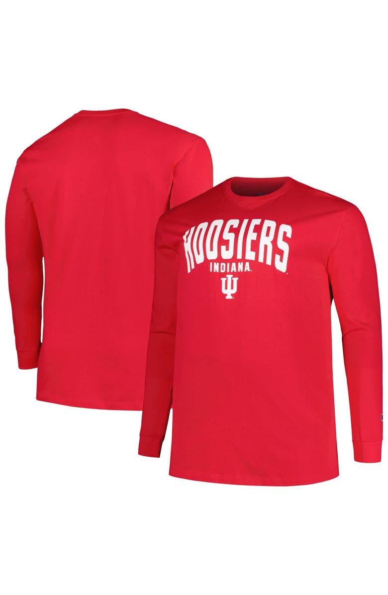 Champion Men's Champion Crimson Indiana Hoosiers Big & Tall Arch Long Sleeve T-Shirt, Main, color, 
