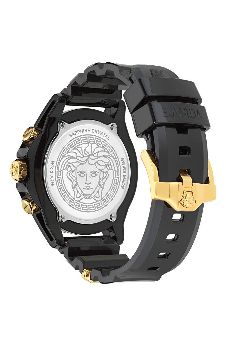 Versace Icon Active Silicone Strap Watch, 44mm, Alternate, color, 