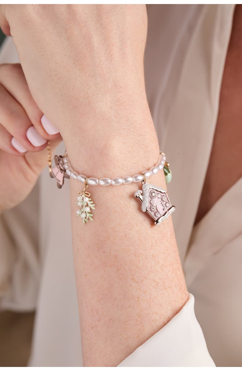 Alex and Ani Pink Christmas Beaded Charm Bracelet, Alternate, color, 