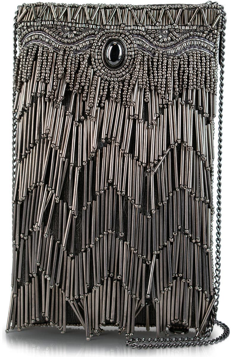 Mary Frances Accessories True Pewter Crossbody Phone Bag, Main, color, Pewter