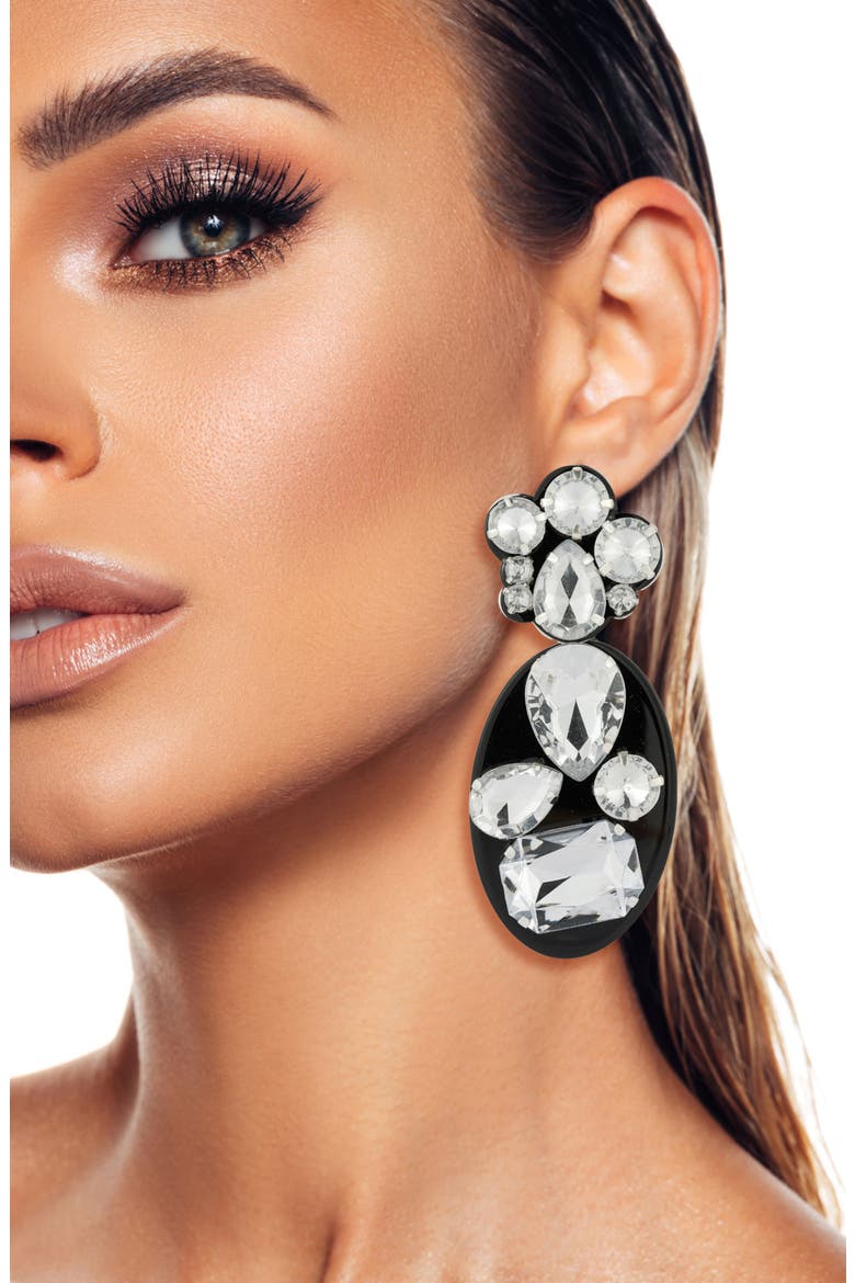 Mixed Crystal & Resin Drop Earrings, Alternate, color, SILVER