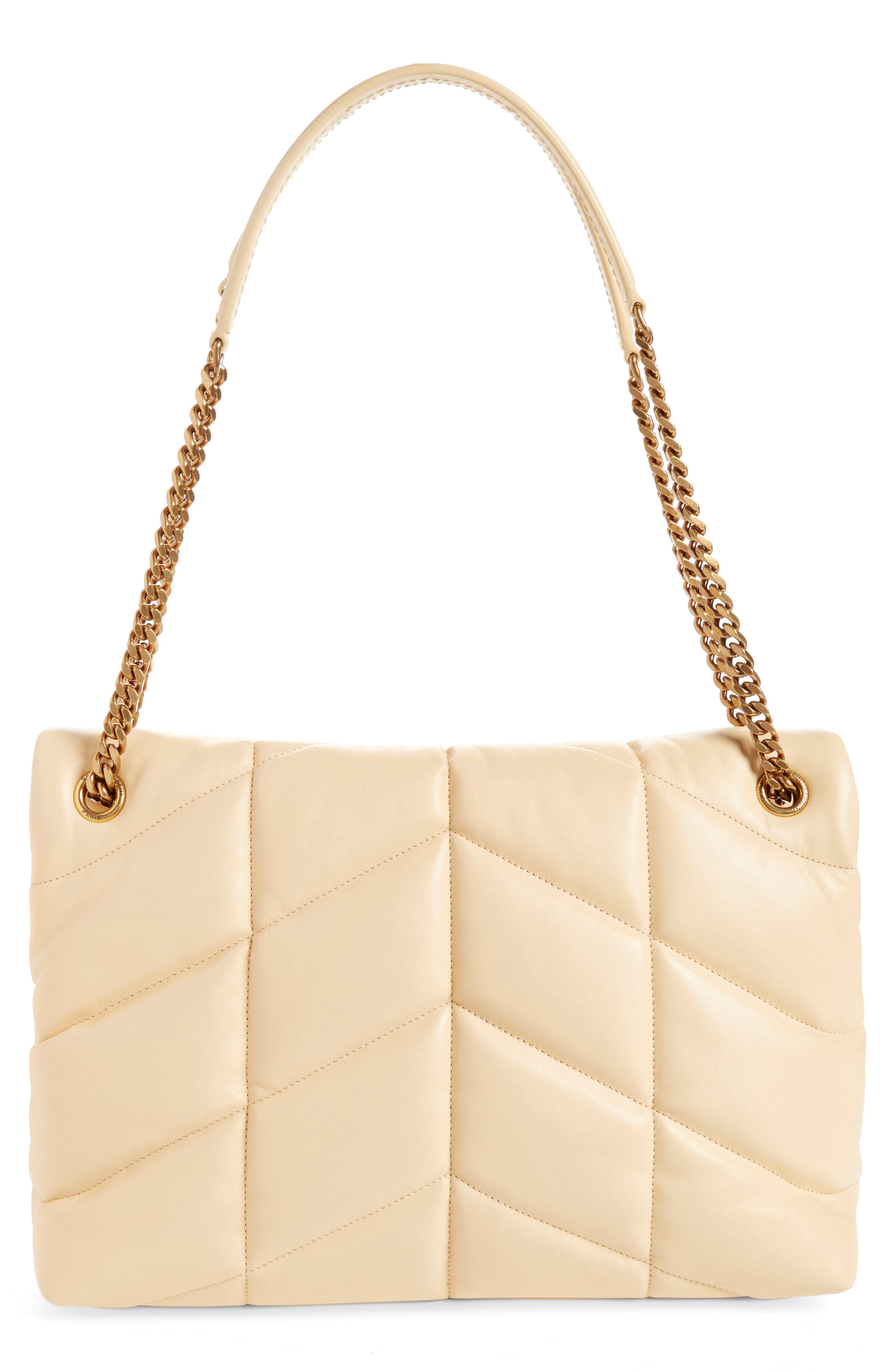 Medium Loulou Puffer Quilted Leather Crossbody Bag, Alternate, color, JAUNE PALE