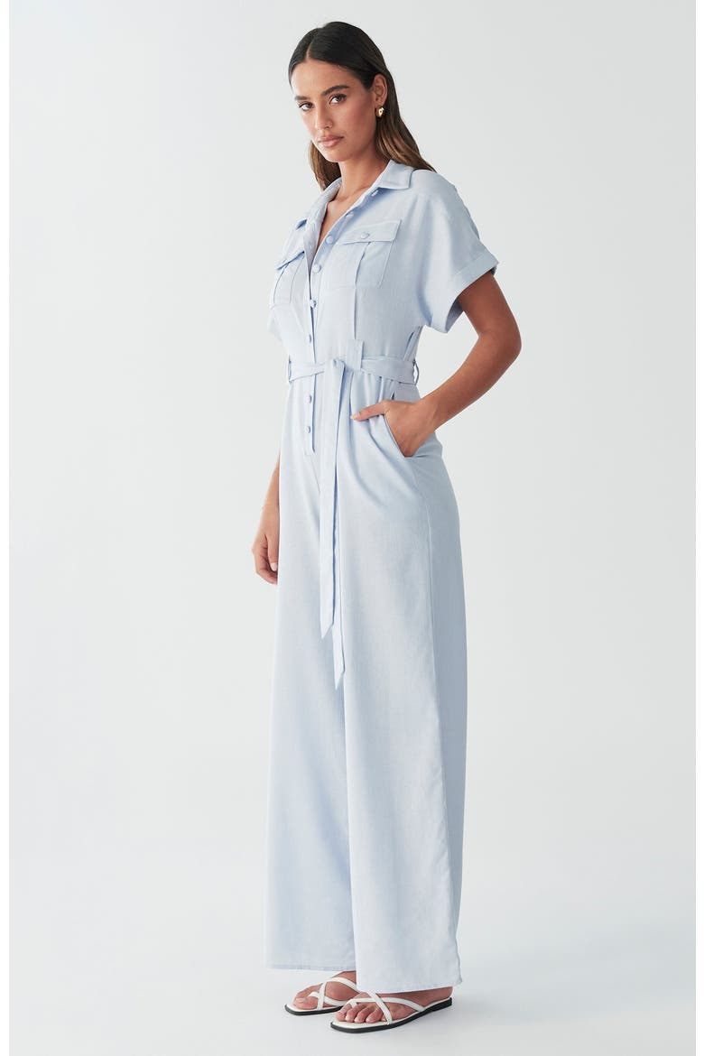 Ara Linen Jumpsuit, Alternate, color, Sky Blue