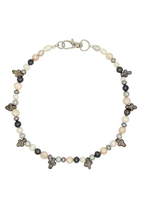 Mini Pearl Cross Necklace