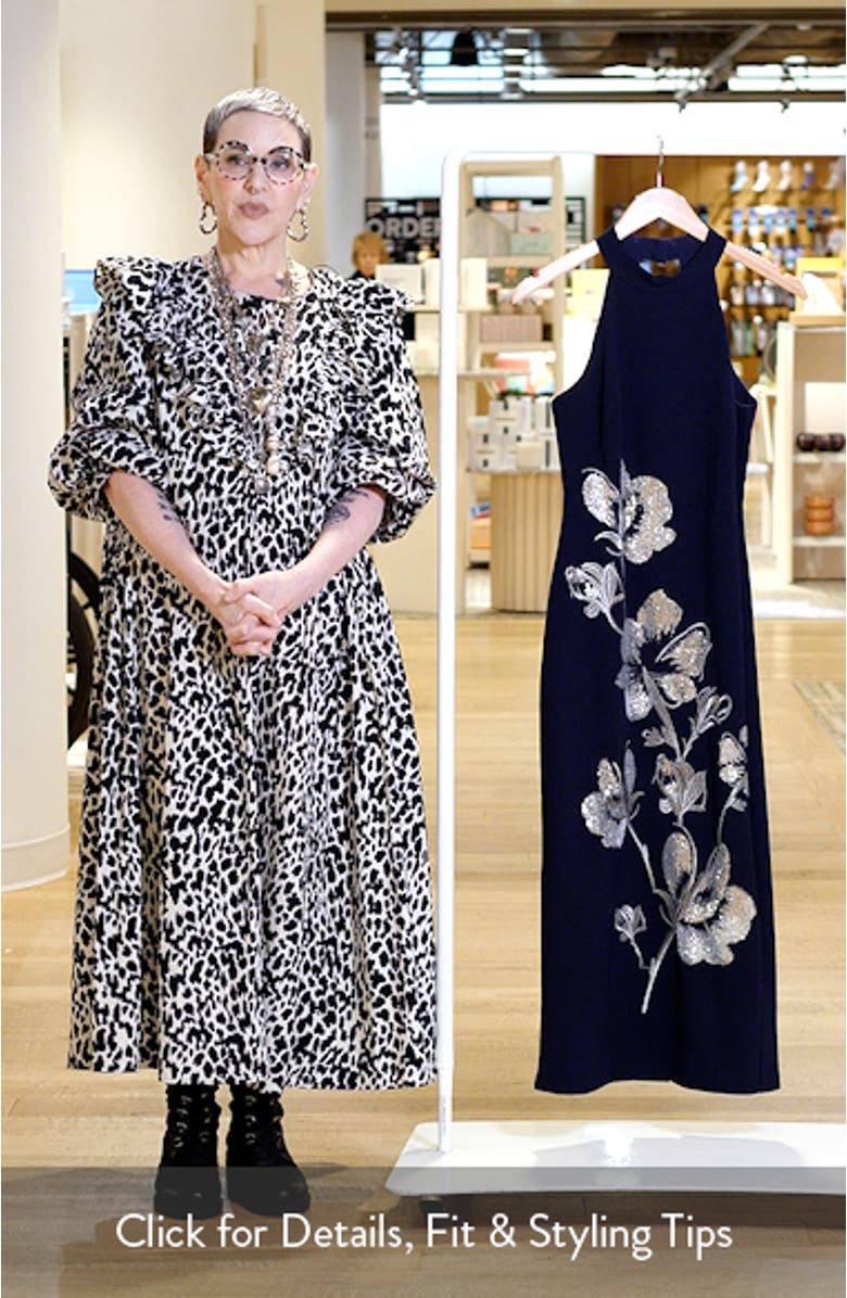 Sequin Crepe Cocktail Dress, sales video thumbnail