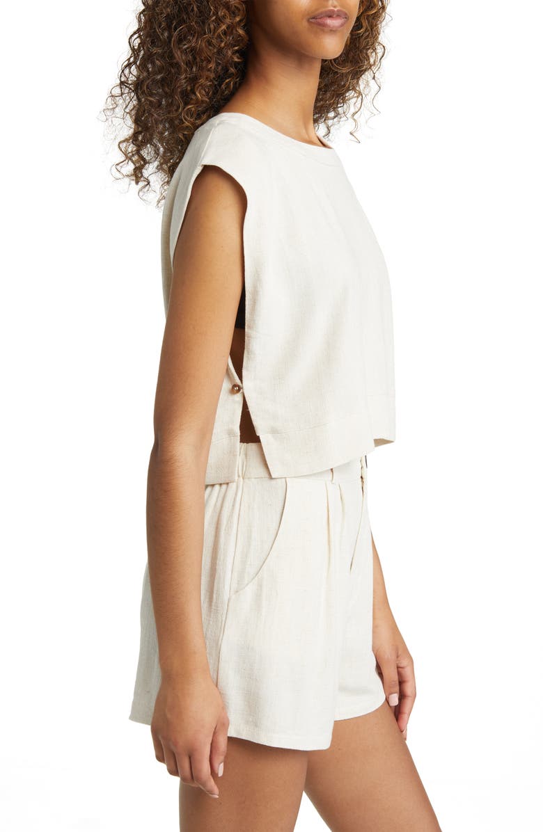 BP. Muscle Crop Woven Top, Alternate, color, 