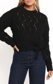 Petal & Pup Birdie Open Stitch Side Tie Sweater