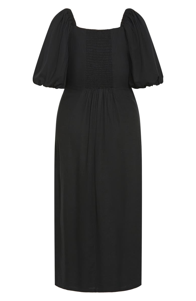 City Chic Twist Cutout Puff Sleeve Dress, Alternate, color, 