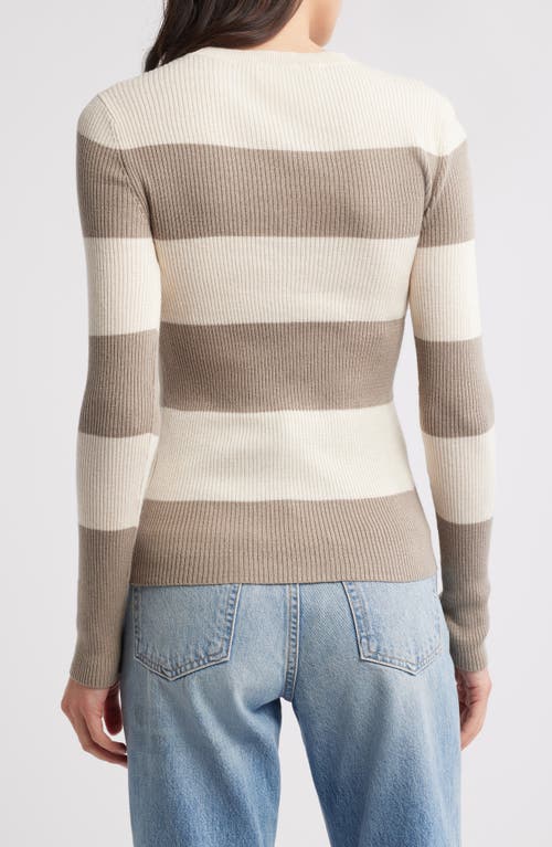 TREASURE & BOND TREASURE & BOND CREWNECK COTTON BLEND RIB SWEATER 