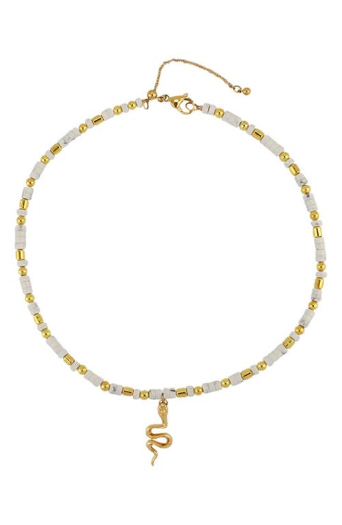 Rebl Gender Inclusive Snake Pendant Beaded Necklace