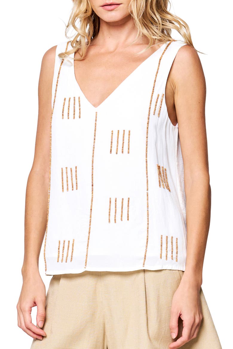 Kelly Embellished Tank, Main, color, CREAM
