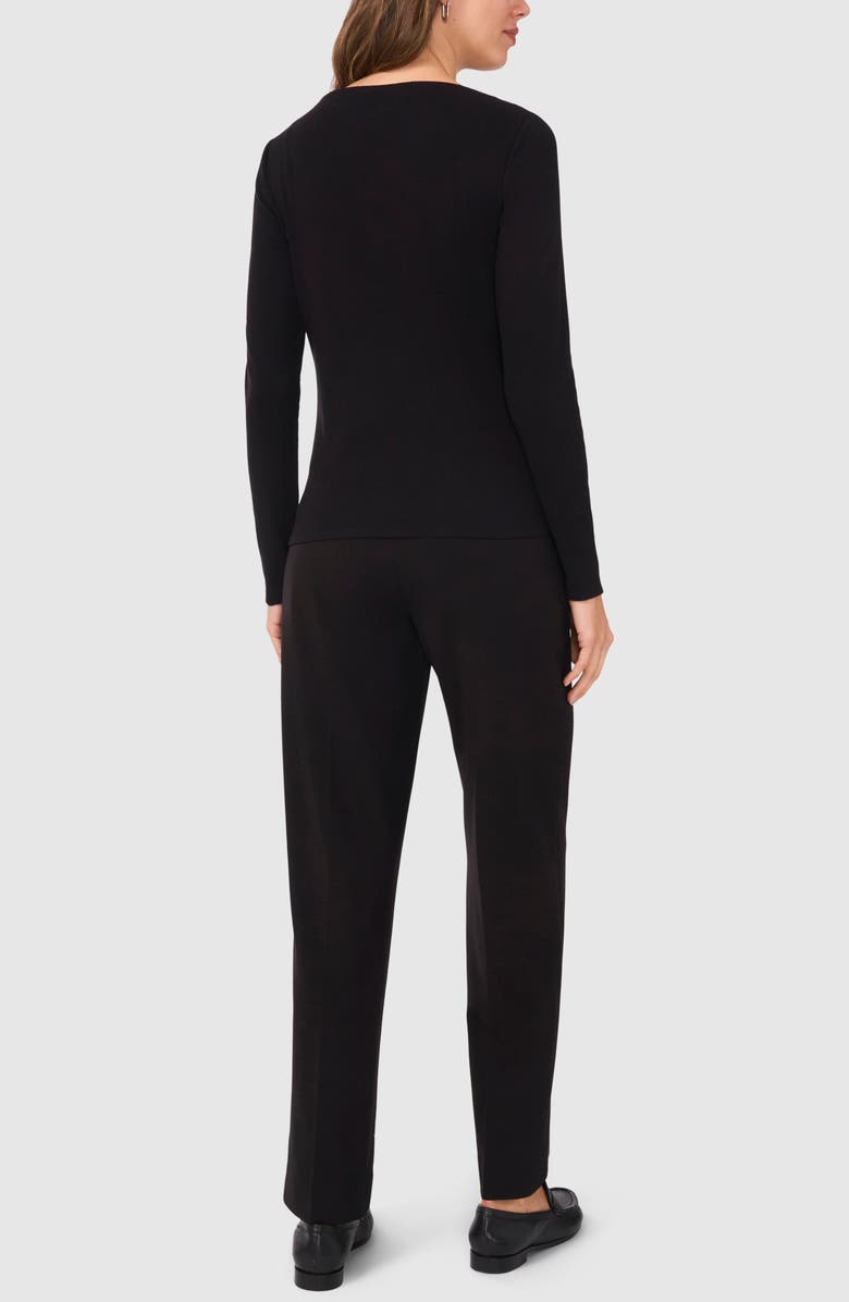 Halogen<sup>®</sup> Boat Neck Rib Top, Alternate, color, Rich Black