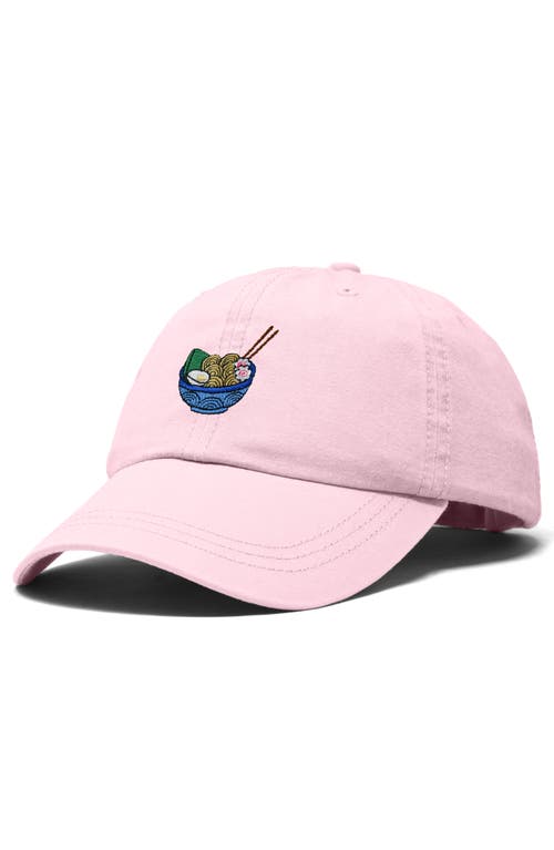 Dalix Noodles Embroidered Casual Cap In Washed Pink