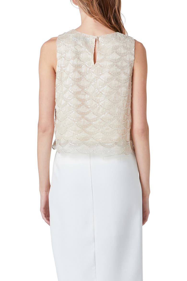 Sequin Sleeveless Top, Alternate, color, CHAMPAGNE