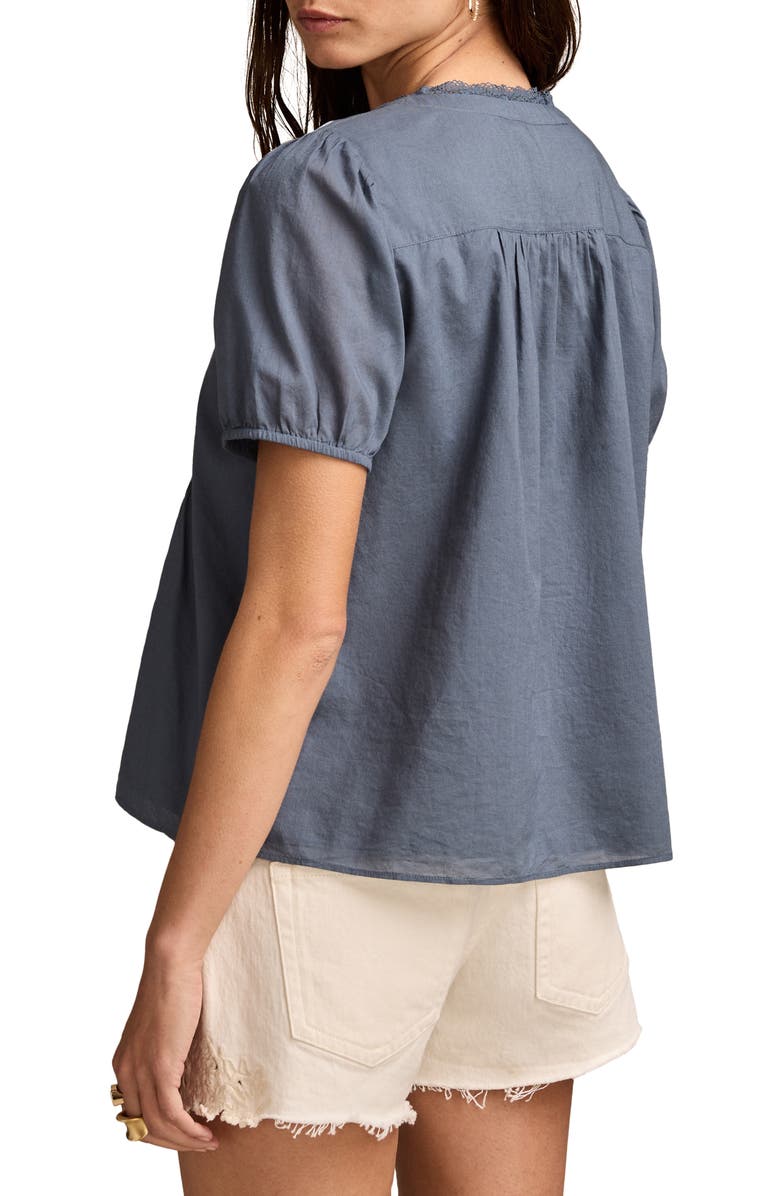 Lucky Brand Pintuck Top, Alternate, color, Orion Blue