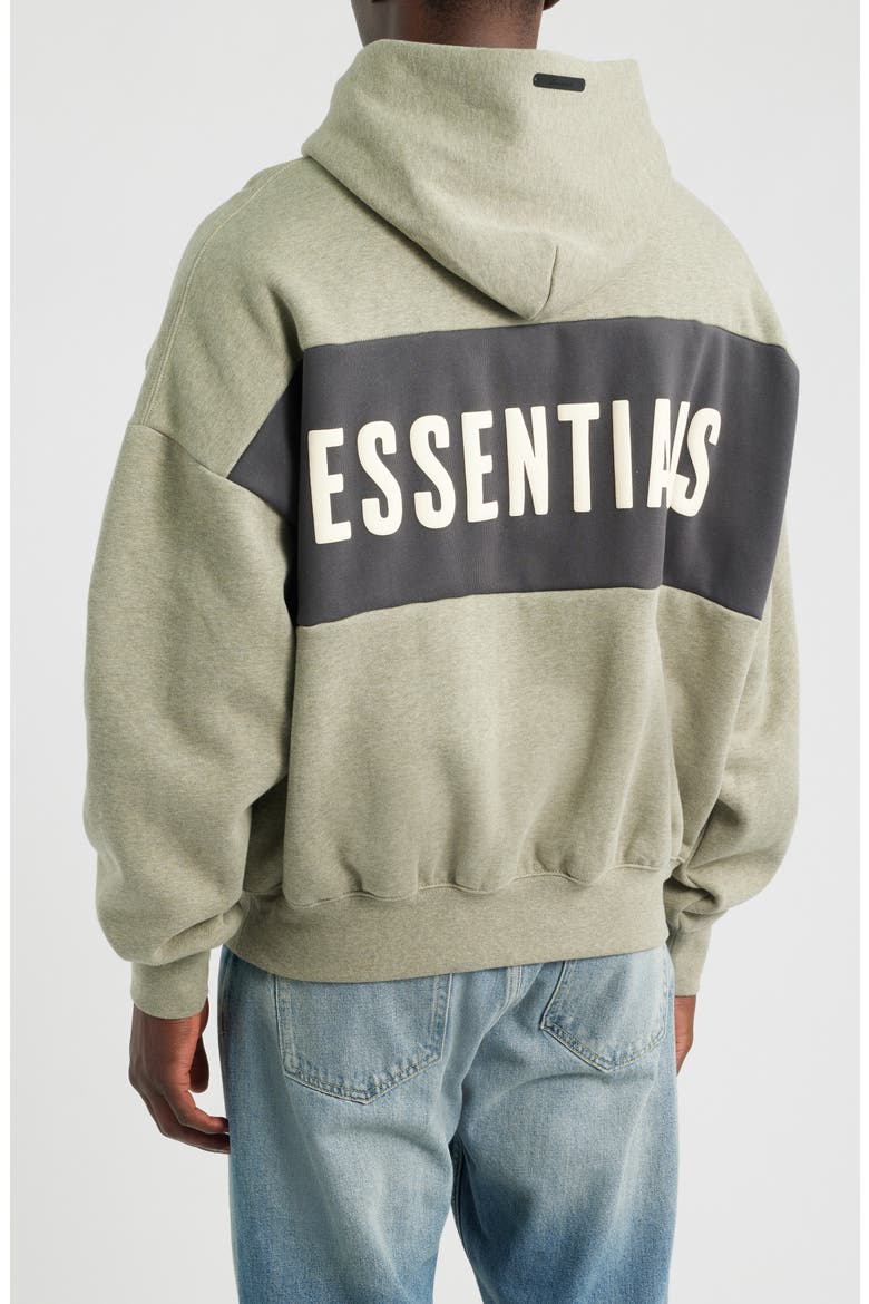 Paneled Relaxed Crop Hoodie, Alternate, color, SEAL HEATHER/ IRON GREY