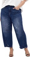 City Chic Harley Bea High Waist Distressed Barrel Leg Jeans