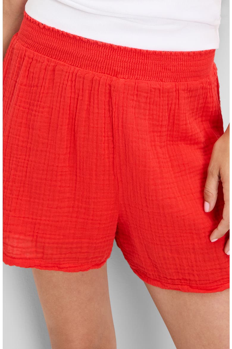 Alva Smocked Gauze Shorts, Alternate, color, SAMBA