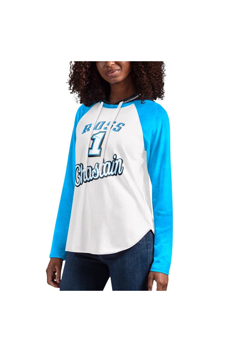 G-III 4HER BY CARL BANKS Women's G-III 4Her by Carl Banks White Ross Chastain MVP Raglan Hooded Long Sleeve T-Shirt, Alternate, color, White