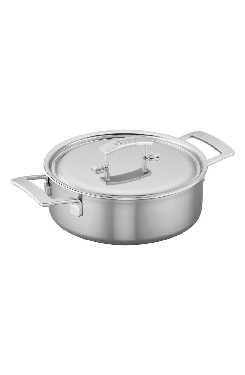 Demeyere Industry 5-Ply 4-Quart Deep Sauté Pan, Main, color, Silver