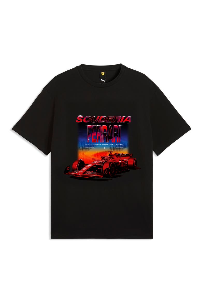 Scuderia Ferrari Tribes Cotton Graphic T-Shirt, Main, color, PUMA BLACK