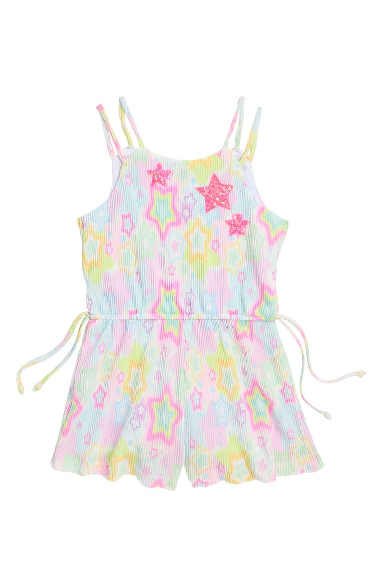 Truly Me Kids' Star Plissé Romper, Main, color, Pink