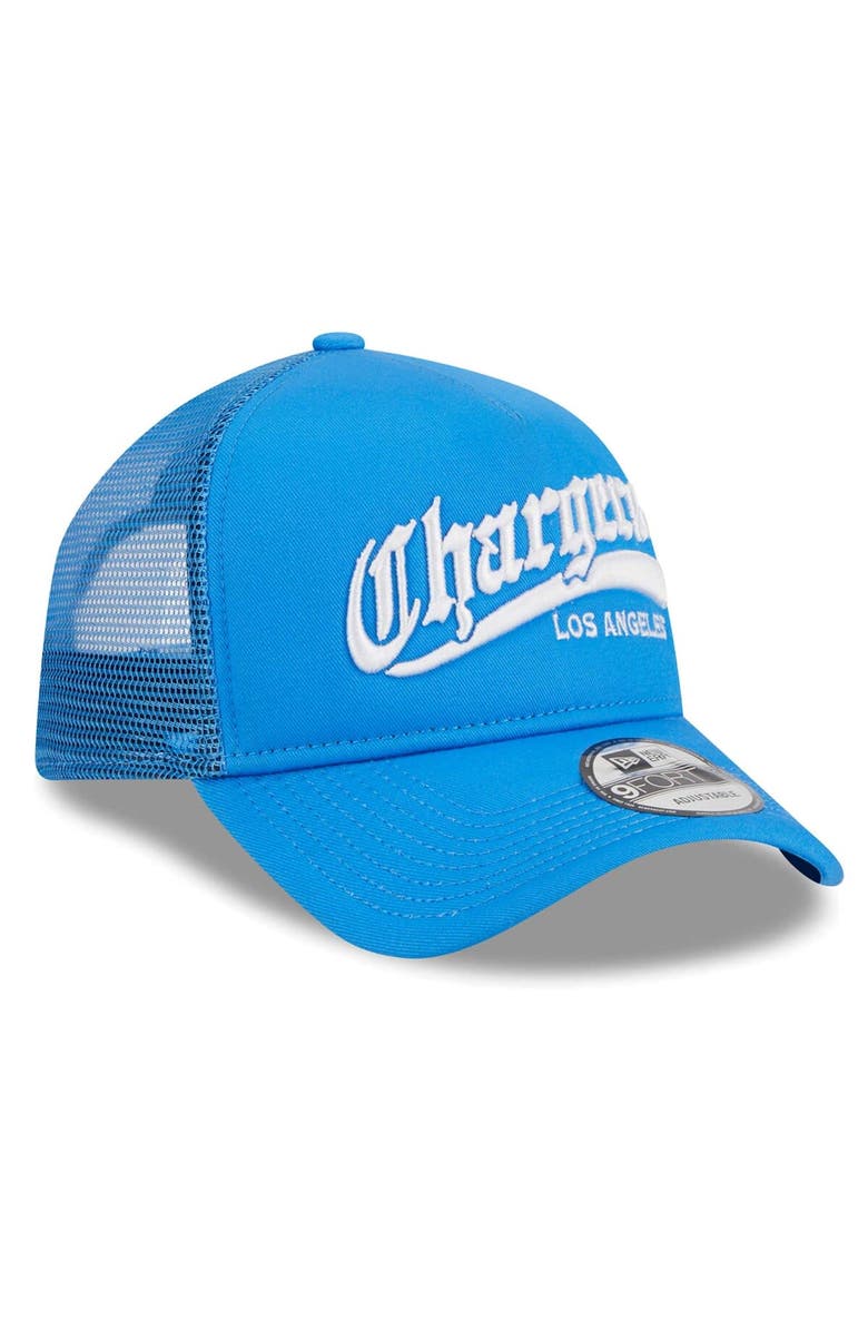 New Era Men's New Era Powder Blue Los Angeles Chargers Caliber Trucker 9FORTY Adjustable Hat, Alternate, color, Powder Blue