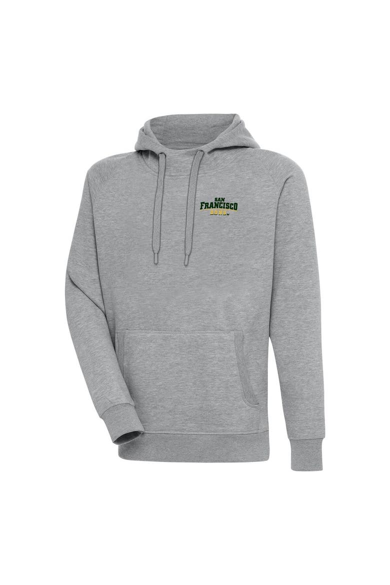 Men's Antigua  Heather Gray San Francisco Dons Victory Pullover Hoodie, Main, color, Heather Gray