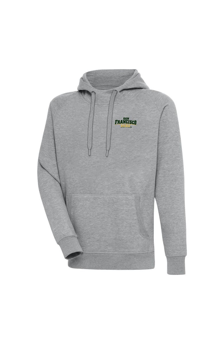 ANTIGUA Men's Antigua  Heather Gray San Francisco Dons Victory Pullover Hoodie, Main, color, 