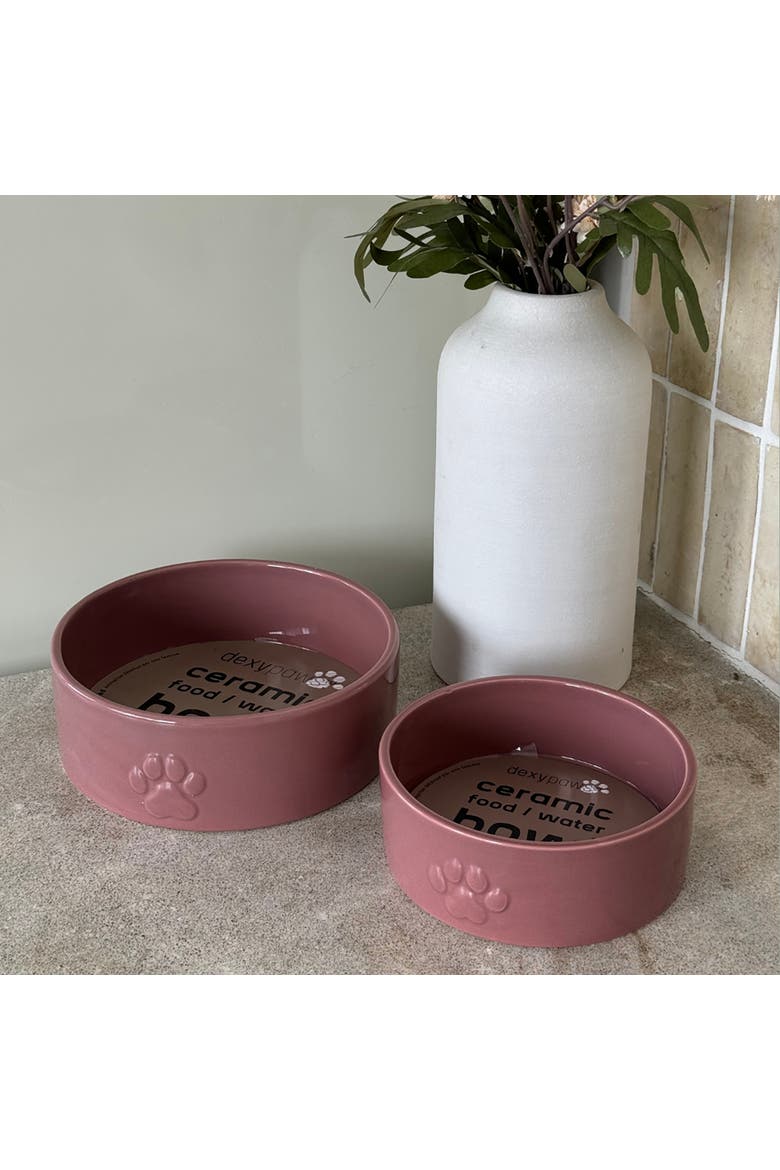 Ceramic Dog Bowl, 26 oz, Pet Feeding Dish, Alternate, color, Pink