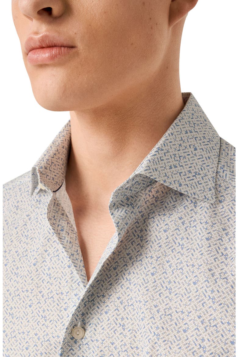 Slim Fit Geometric Print Cotton Dress Shirt, Alternate, color, LIGHT BLUE