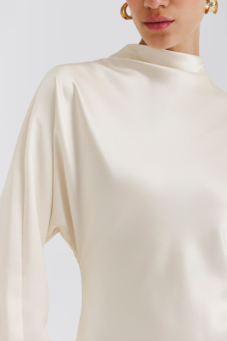 Zora Long Sleeve Midi Dress, Alternate, color, Vanilla