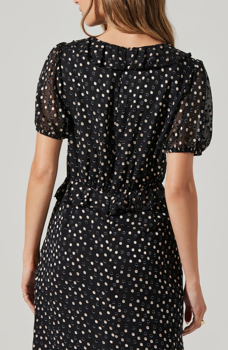 ASTR the Label Bennet Polka Dot Dress, Alternate, color, Black Polk