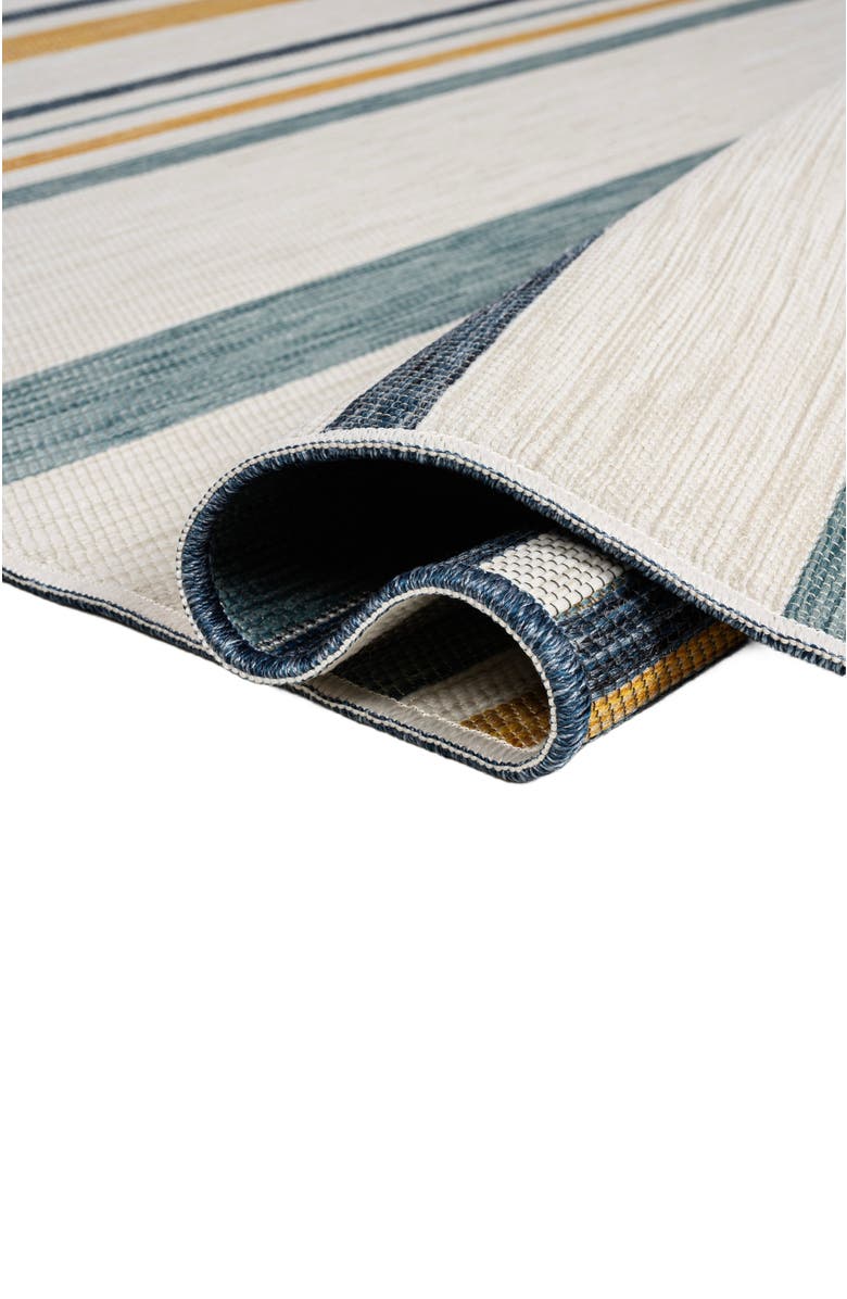 JONATHAN Y Janus Classic Coastal Ticking Stripe Reversible Machine-Washable Indoor/Outdoor Area Rug, Alternate, color, Cream/Navy