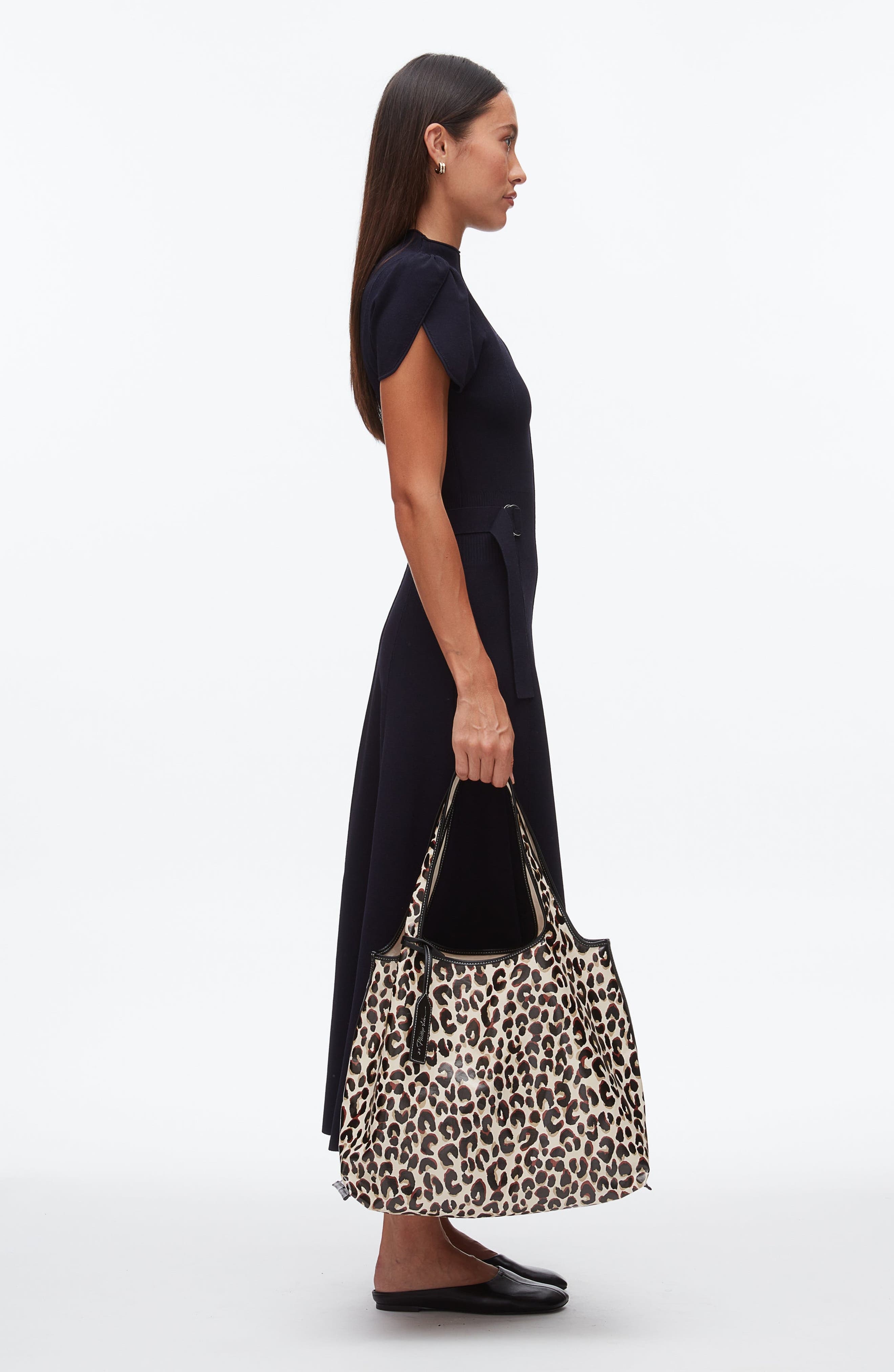 3.1 Phillip Lim Leopard Print Market Tote Bag, Alternate, color, Leopard Print