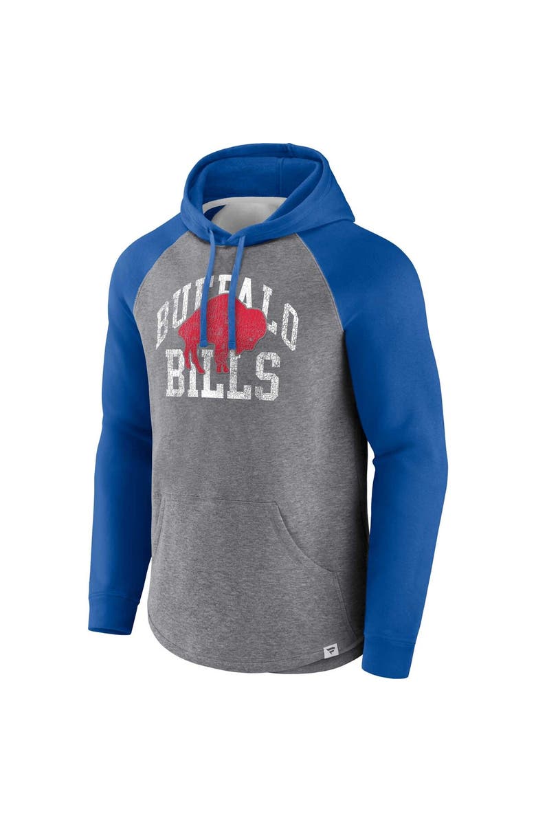 FANATICS Men's Fanatics Branded Heather Gray Buffalo Bills Favorite Arch Raglan Pullover Hoodie, Alternate, color, Heather Gray