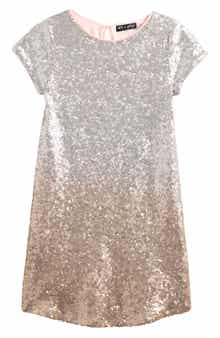 Ava & Yelly Kids' Ombré Sequin Shift Dress