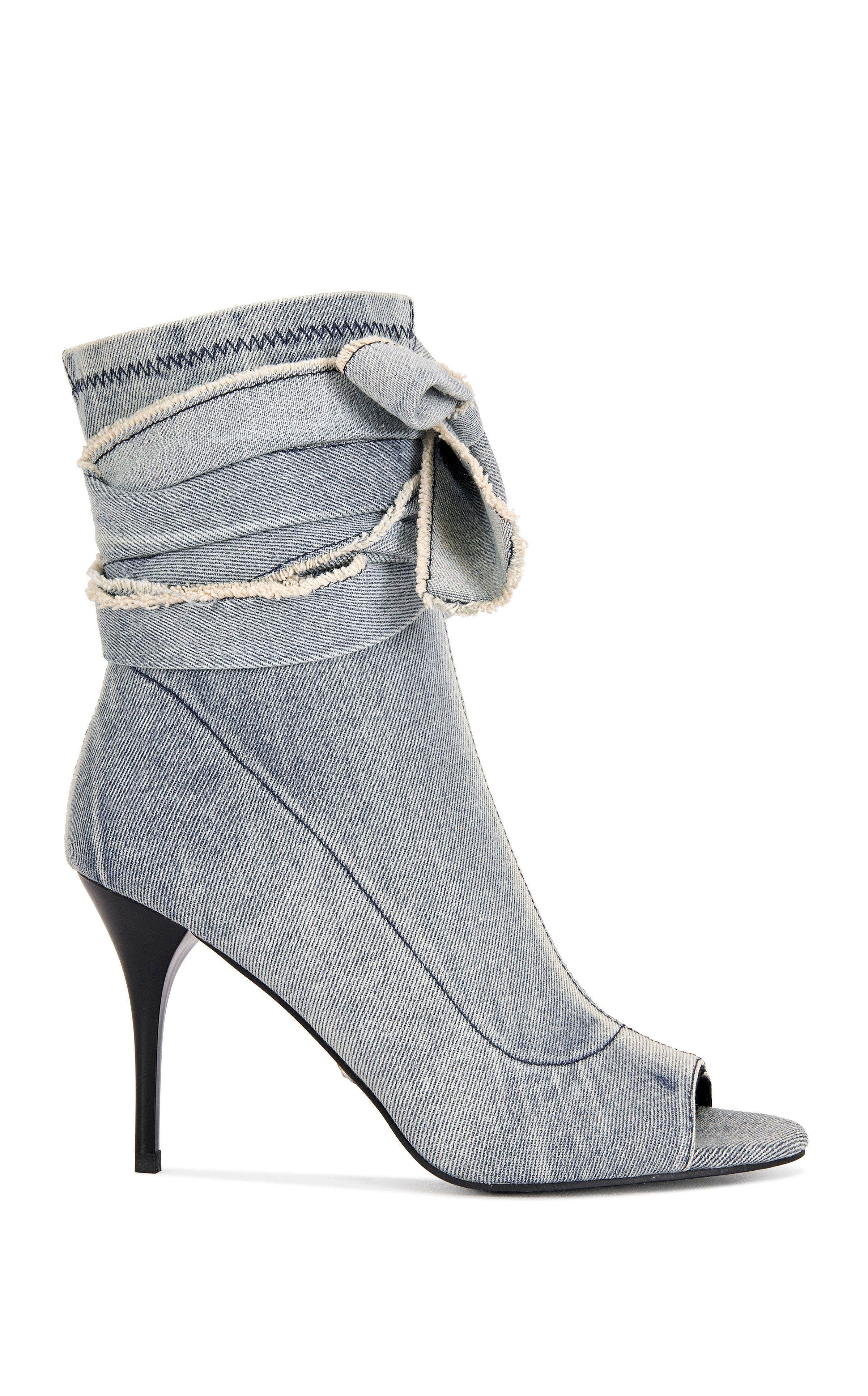 AZALEA WANG Karter Stiletto Bootie, Main, color, Denim