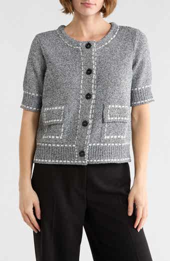 KAY UNGER SPORTSWEAR Short Sleeve Knit Cardigan