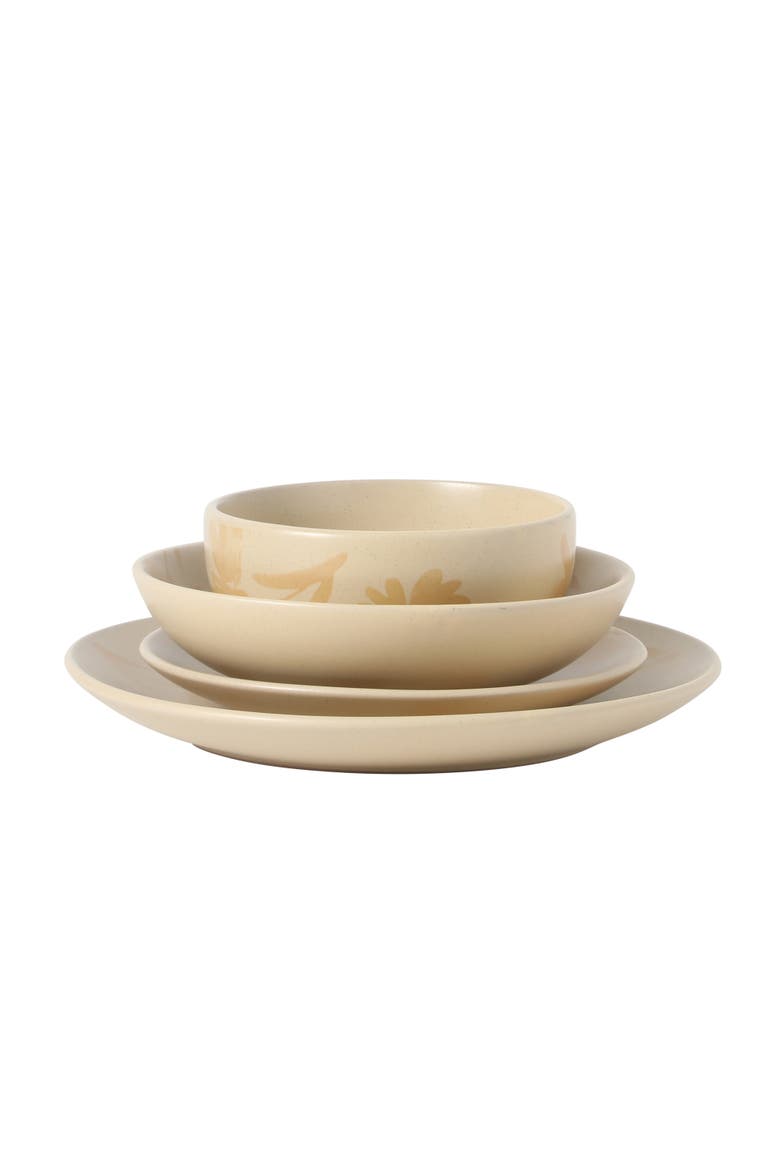 Admiral Hall 16-Piece Floral Stoneware Dinnerware Set, Alternate, color, Cream