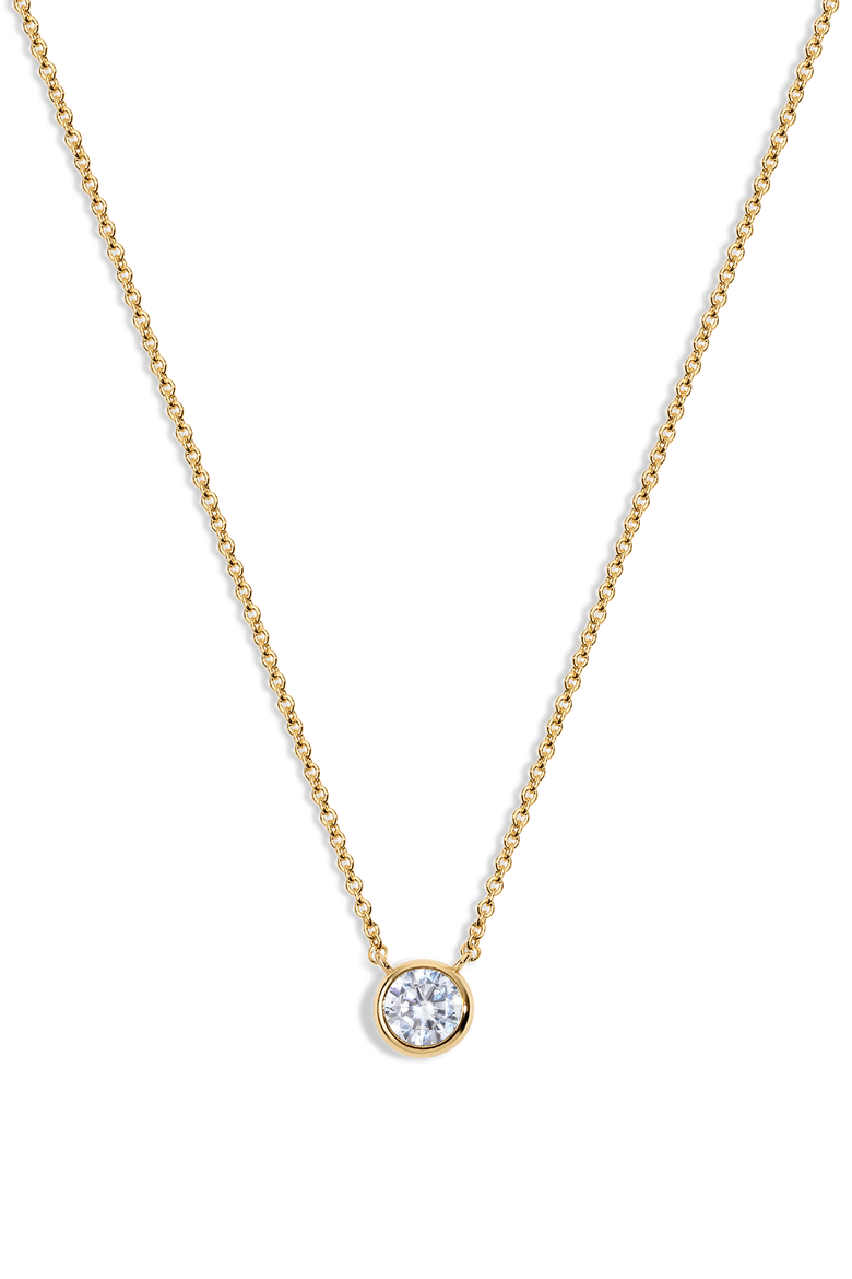 Coco Round Cubic Zirconia Pendant Necklace, Main, color, Gold