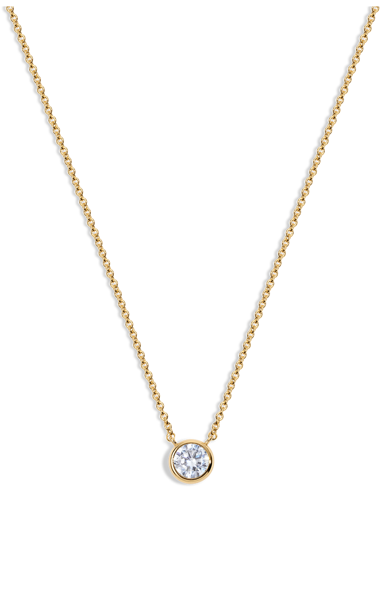 Electric Picks Coco Round Cubic Zirconia Pendant Necklace, Main, color, Gold