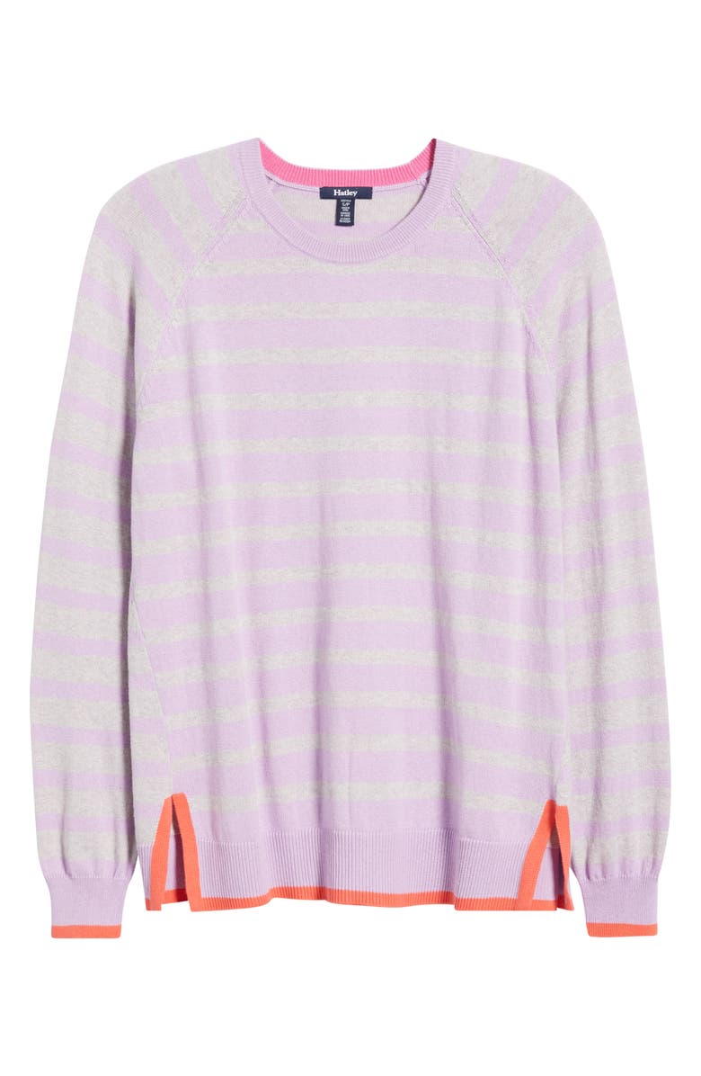 Hatley Olivia Stripe Tipped Sweater, Alternate, color, Pink