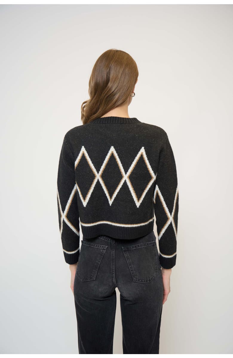 Central Park West Wyatt Robbie Fair Isle Cardi, Alternate, color, Black