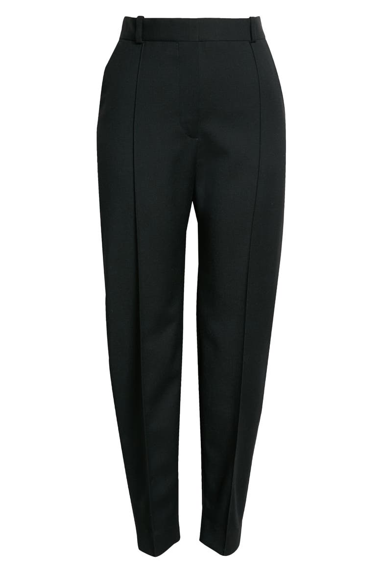 Pleated Wool Trousers, Alternate, color, BLACK