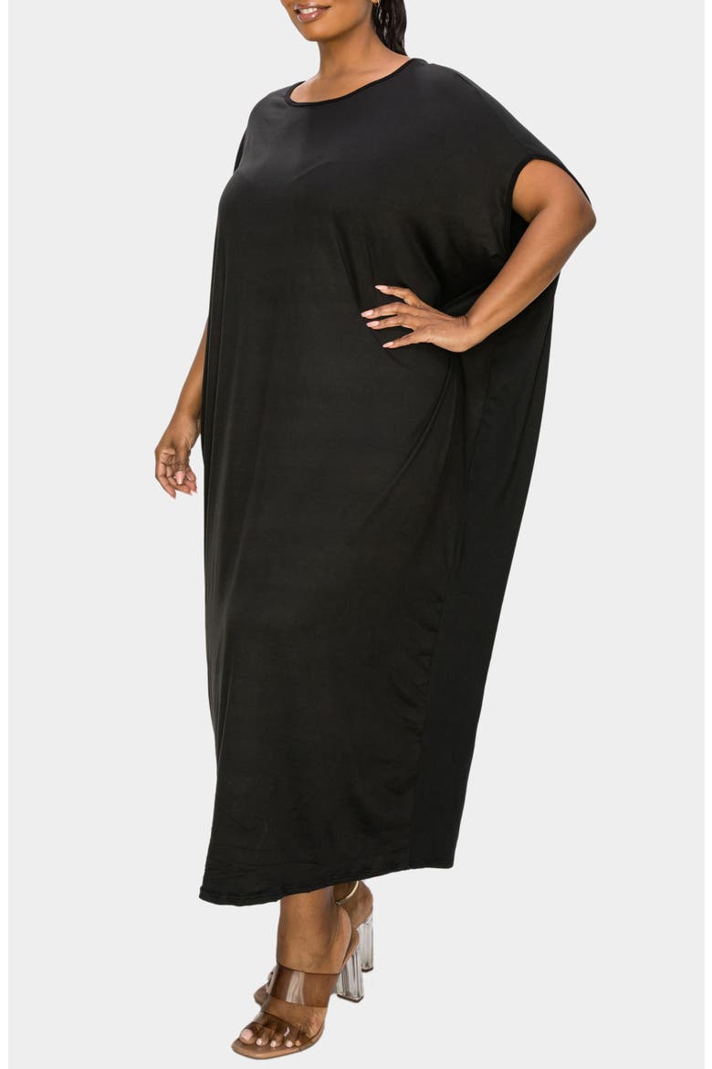 Sasha Knit Kaftan Dress, Alternate, color, BLACK